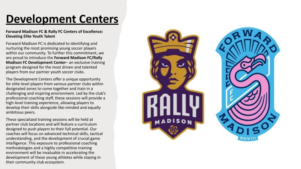 Partner Club Program Development Centers description. 