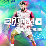 Professional soccer player, AJ Edwards, in Official Forward Madison FC Signing Graphic