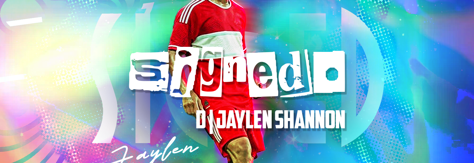 Professional soccer player, Jaylen Shannon, featured in Official Forward Madison FC Player Signing graphic